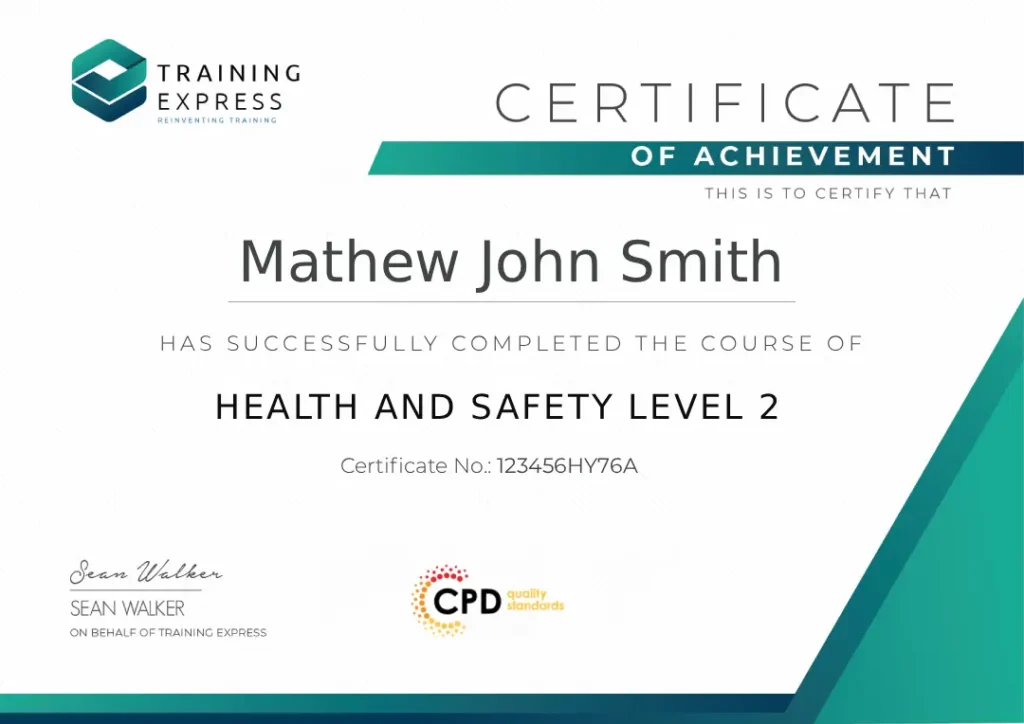 Health and Safety Level 2 Certification